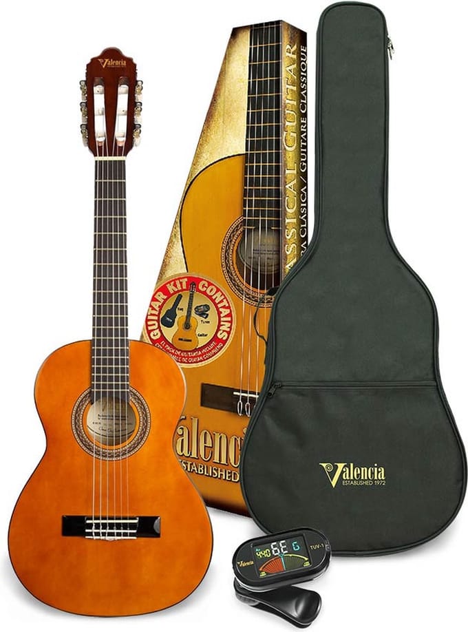 Valencia VC101K Klassieke Gitaar 1/4 Naturel Hoogglans