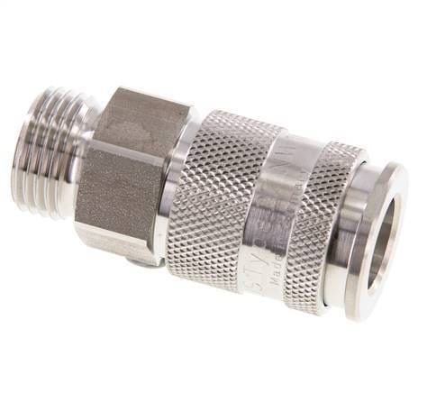 RVS 306L DN 10 Luchtkoppeling Snelkoppeling G 1/2 inch Buitendraad - CLS10-M-SSL-P-012