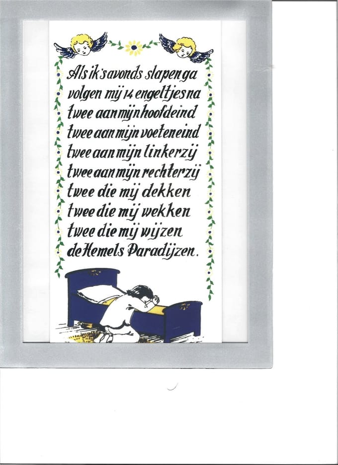 Gedicht Als ik s.avonds slapen ga in Passepartout