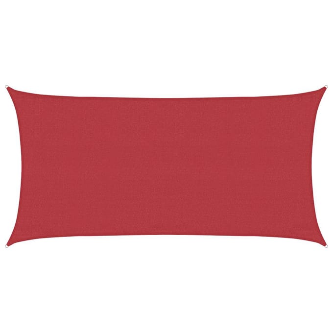 vidaXL Zonnezeil 160 g/m² 3x6 m HDPE rood