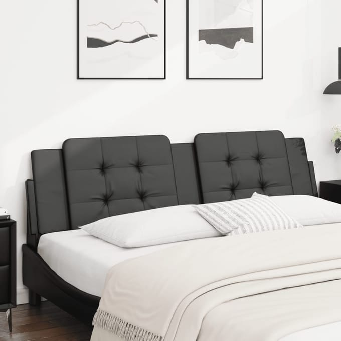 vidaXL - Hoofdbordkussen - "Zadar" - 180 - cm - kunstleer - zwart