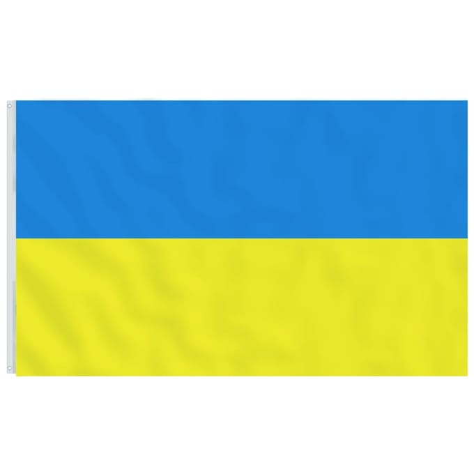 vidaXL - Vlag - Oekraïne - met - messing - oogjes - 90x150 - cm