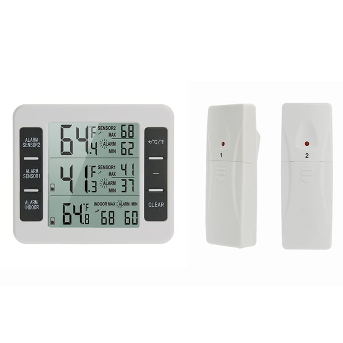 Binnen- en buitenthermometer met draadloze sensor Digitale temperatuurmeter Max. en min. registratie with 2 sensor