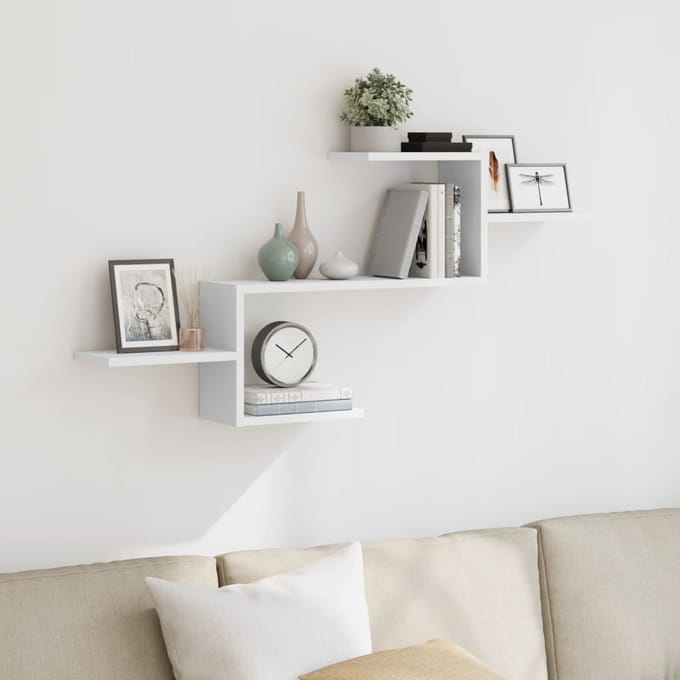 Vidaxl Wandrek, Wit, 104X15X49 Cm, Materiaal Houtvezelplaat