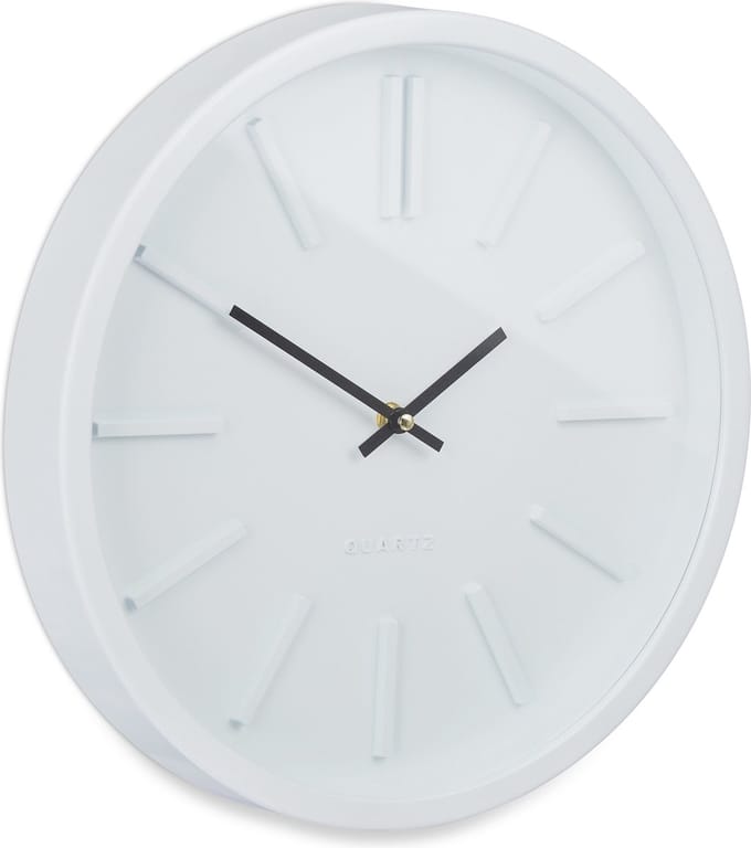 wandklok - Ø 35 cm - zonder secondewijzer - modern - wit