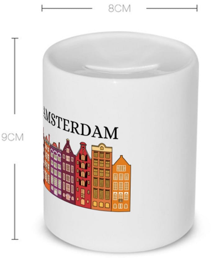 Akyol - amsterdam Spaarpot - Amsterdam - amsterdammers - de echte amsterdam liefhebbers rijtjeshuizen - 350 ML inhoud
