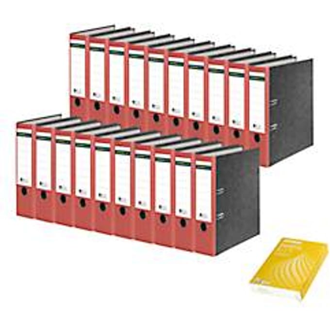 Schäfer Shop Select map, rood, DIN A4, 80 mm, 20 stuks + GRATIS kopieerpapier