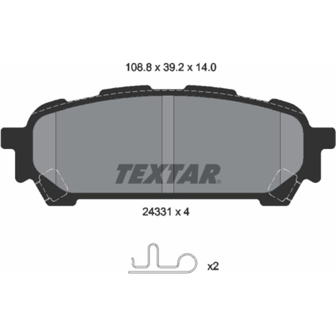 Remblokset TEXTAR 2433101, achter