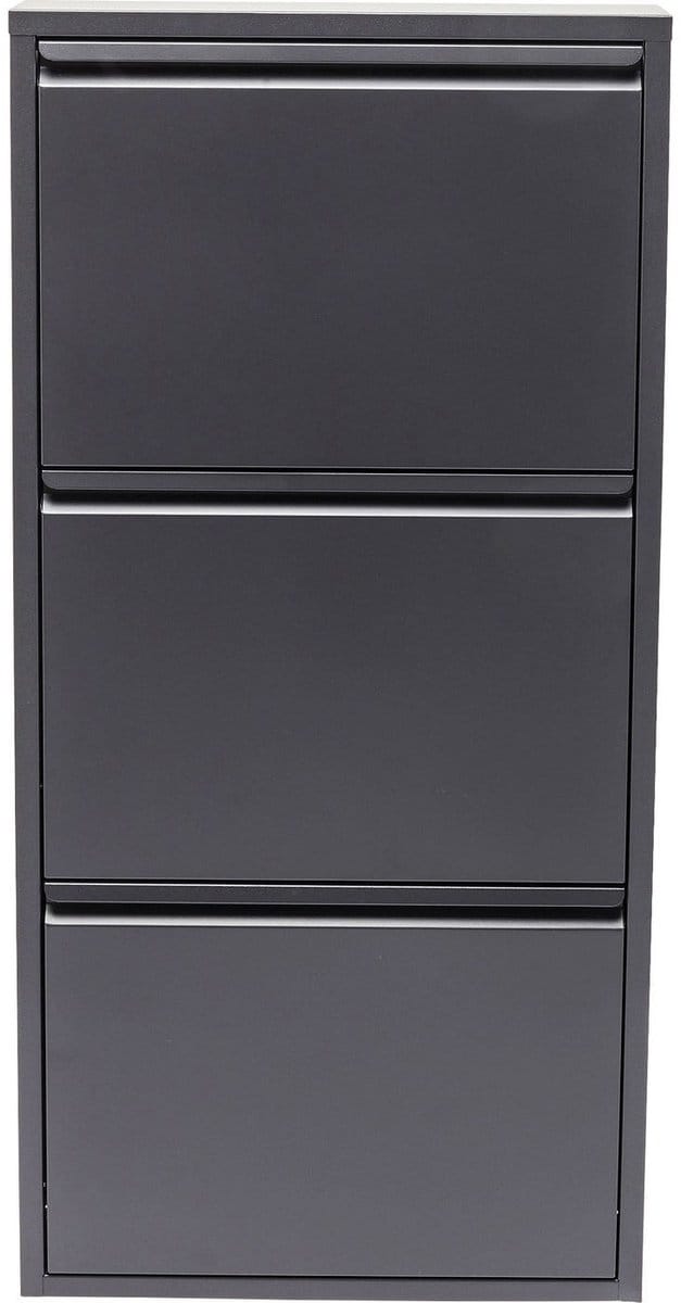 Schoenenkast Caruso antraciet 3 laden Kare Design