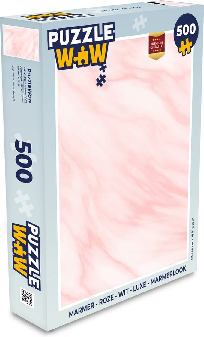 Puzzel Marmer - Roze - Wit - Luxe - Marmerlook - Legpuzzel - Puzzel 500 stukjes