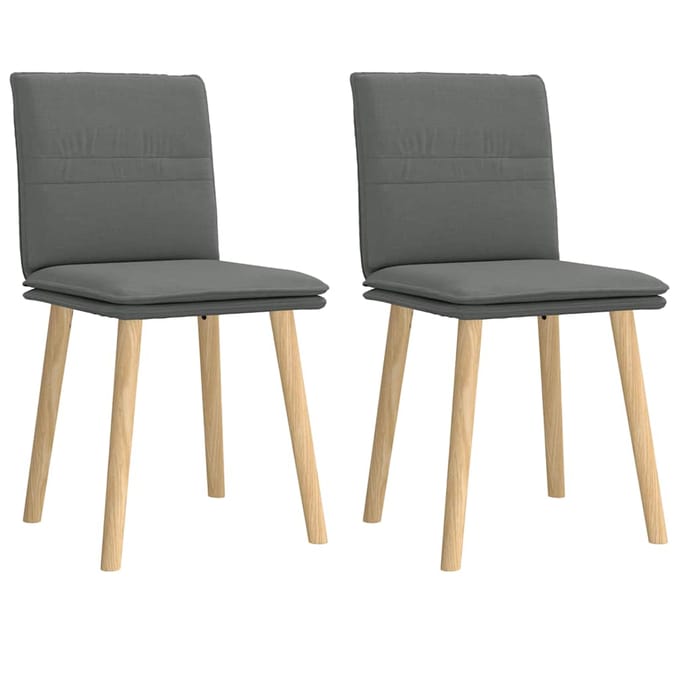 vidaXL - Eetkamerstoelen - 2 - st - stof - donkergrijs