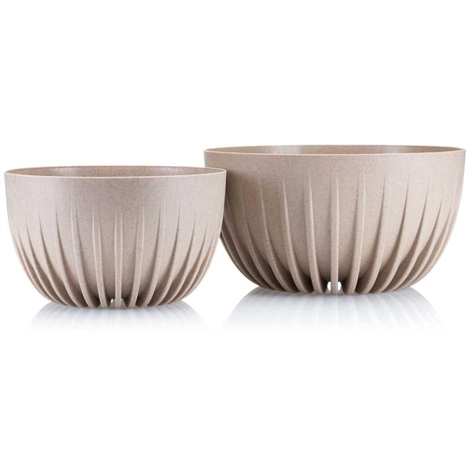 HowHomely Stripped Eco Coffee - Bloempot - UV-bestendig - Weerbestendig