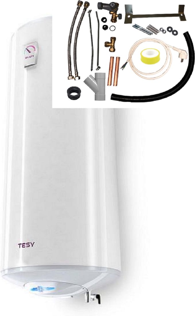 Bi-Light warmwater boiler 120 liter met verticale installatie set, Elektrische Tesy boiler