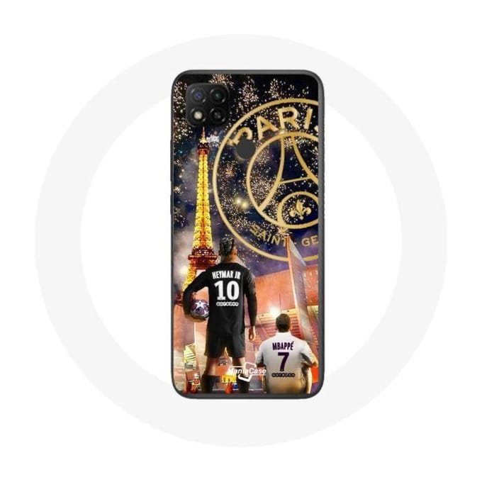 Coque pour Xiaomi Redmi 9C PSG Neymar et Mbappé Joyeux noël
