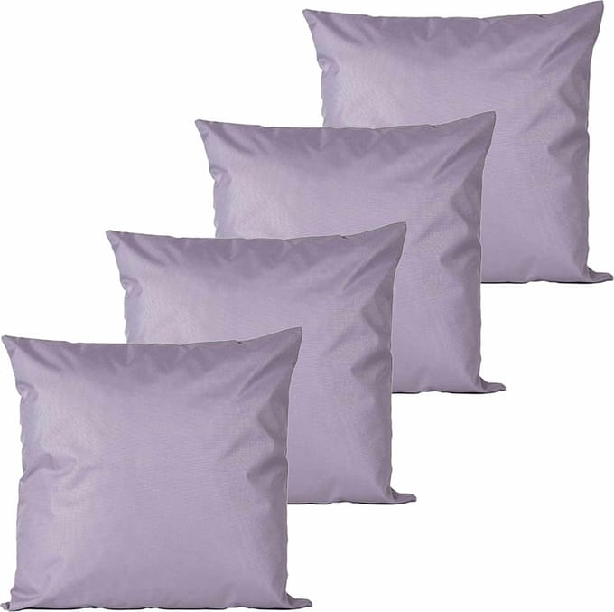 Anna's collection buitenkussens - 4x - lila paars - 45 x 45 cm - binnen/buiten