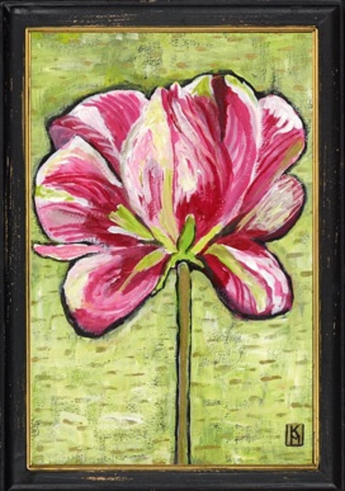 Lijstje hout zwart Tulp, 34x23,5cm