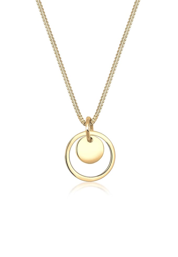 Elli Ketting Circle Geo Trend 925 verguld zilver