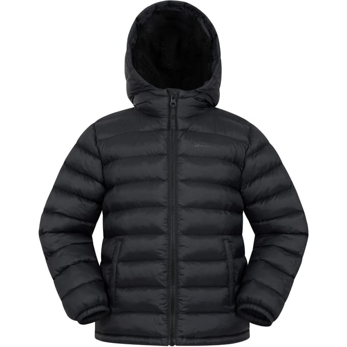 Mountain Warehouse Gewatteerde jas met imitatiebont voor kinderen/kinders (Zwart)