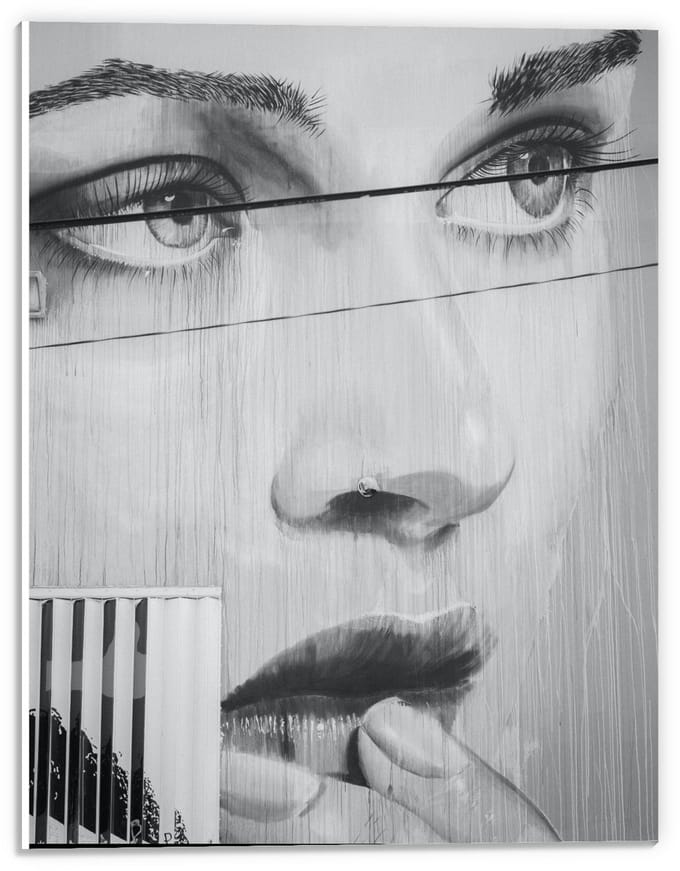 Forex - Gezicht van Vrouw Getekend - 30x40cm Foto op Forex