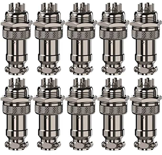 5-pins paneel metalen luchtvaartstekker adapter set - 10 stuks