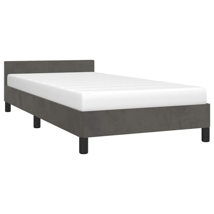 vidaXL - Bedframe - zonder - matras - 100x200 - cm - fluweel - donkergrijs