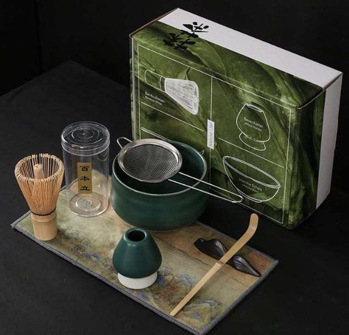 7 Delig Unike Matcha thee set,Complete set als voor kerstcadeau