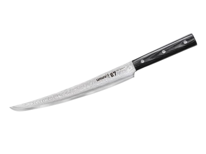 Samura damascus 67 slicing knife tanto