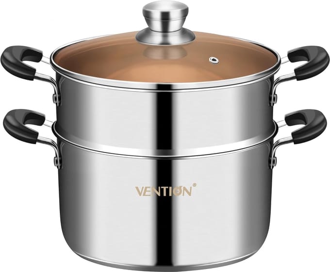 Inductie Stoompan 20 cm - Roestvrijstalen Couscous-Pan 2,7 l