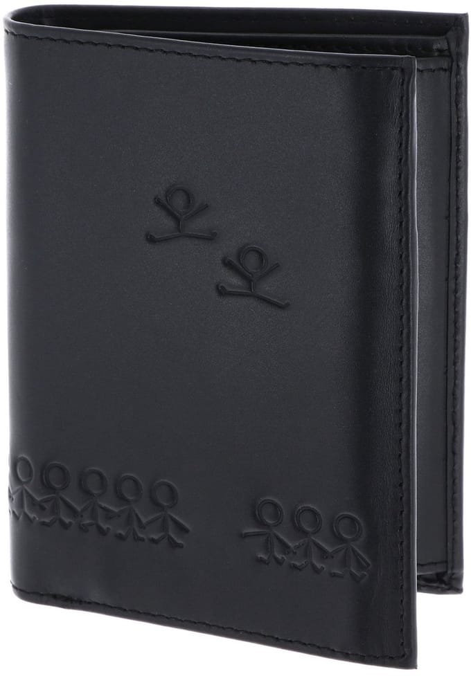 oxmox Leren portemonnee Leather Kombibörse Jumping Jack Embossed Black zwart