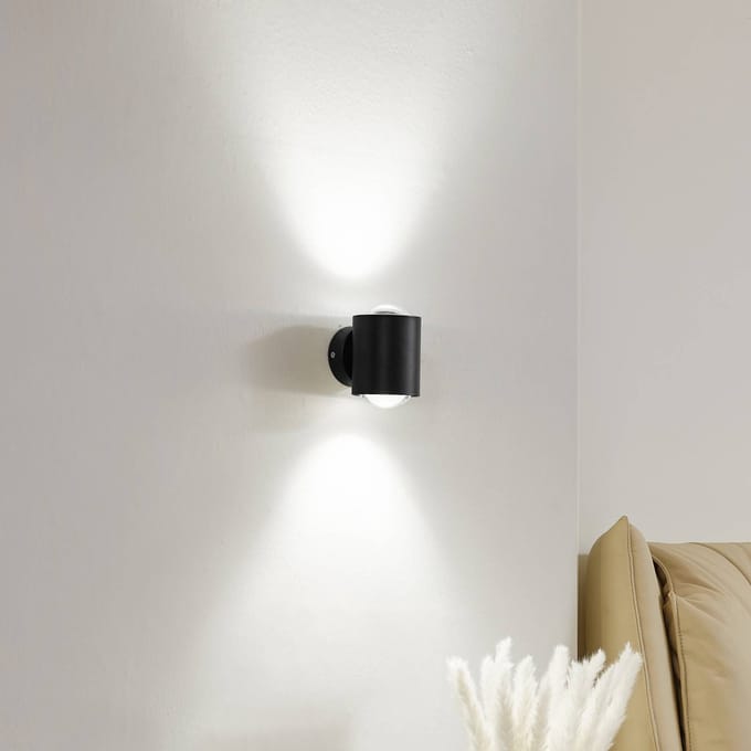 Lindby wandlamp Jyla, zwart, up/down