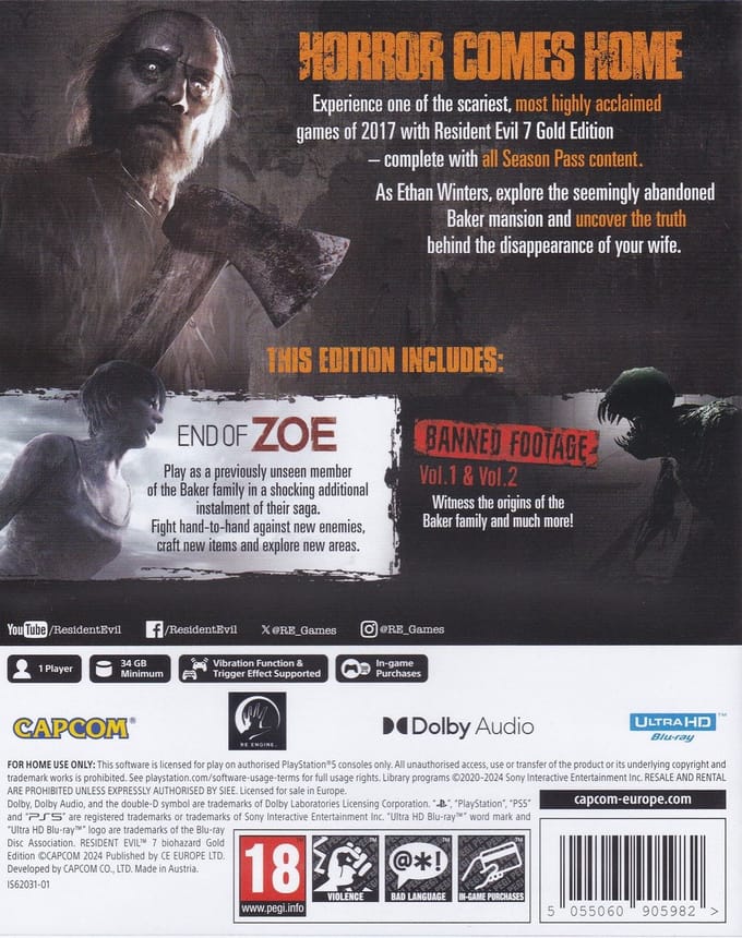 Resident Evil Biohazard - Gold Edition PS5