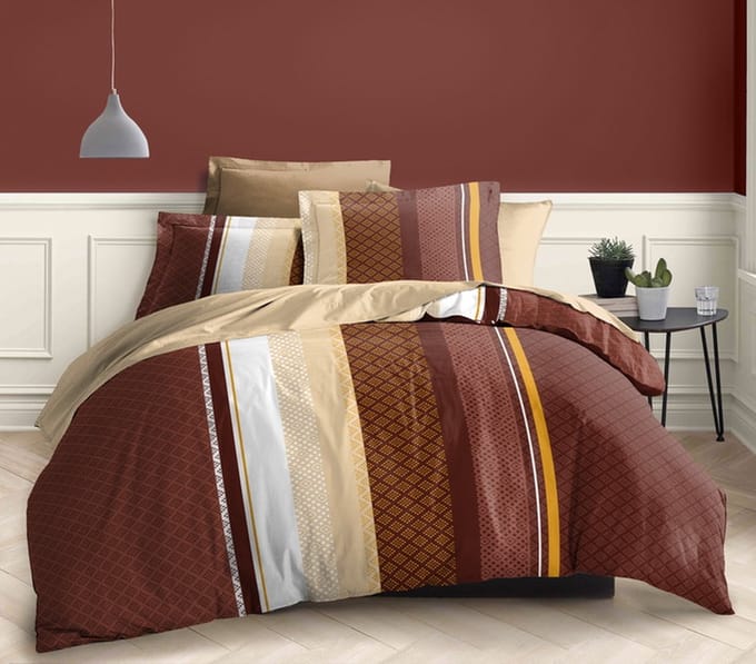 Dekbedovertrek 100% Katoen Premium - 140 x 200cm - 1 persoon - Sonja Chocolat