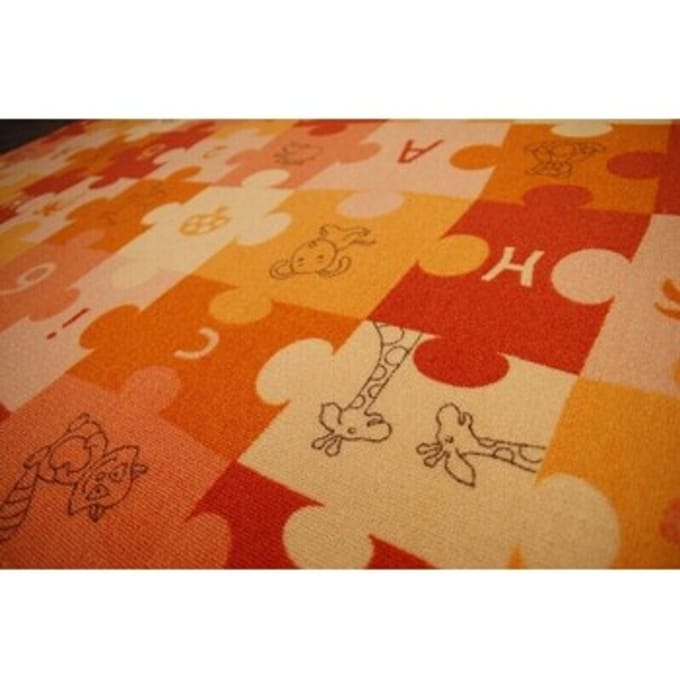 Kleden Rugsx Kindertapijt PUZZLE oranje 100x100 cm