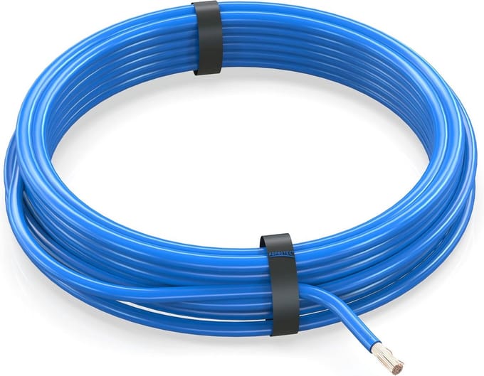 Flexibele Eenkernige Voertuigkabel 6mm² Blauw 5 Meter