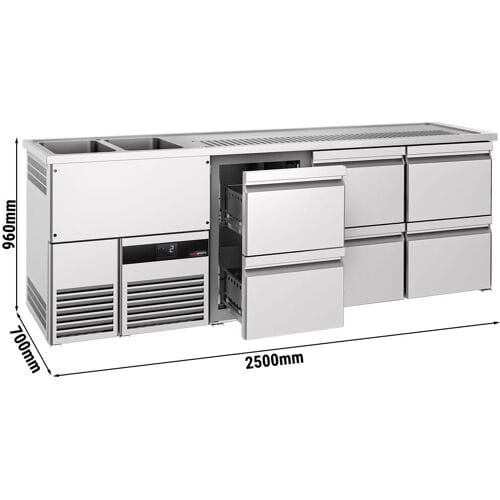 GGM Gastro Biertheke PREMIUM - 2500x700mm - 6 Schubladen