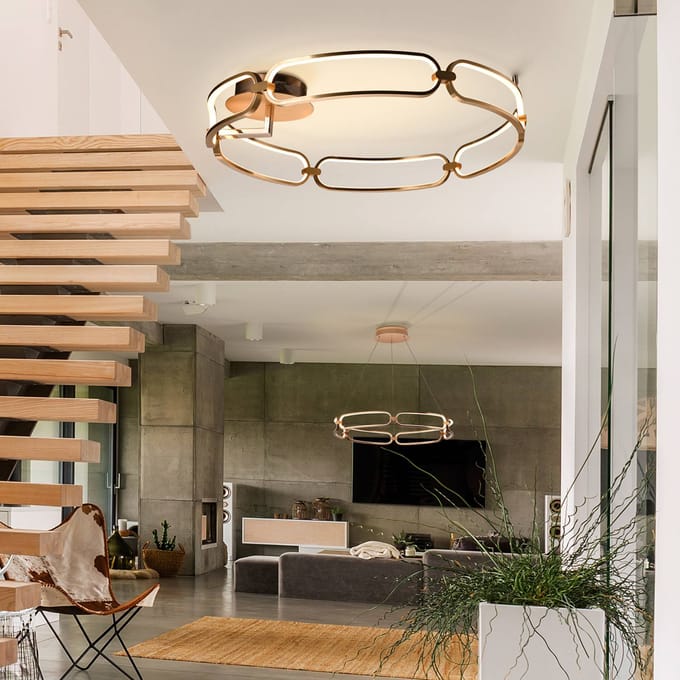 Schuller Valencia Colette plafondlamp, 6-lamps, roségoud