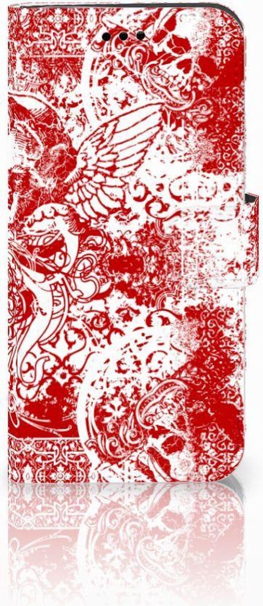 Telefoonhoesje met Naam Huawei P10 Lite Angel Skull Rood