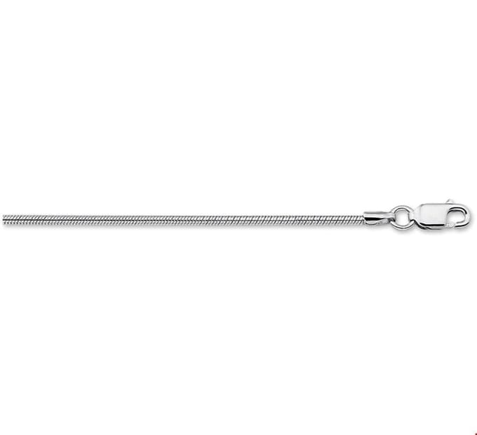 Zilver Gerhodineerde Collier slang rond 1 1316492 45 cm