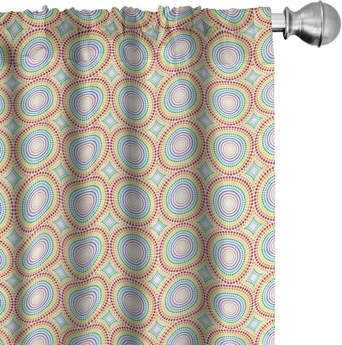 ABAKUHAUS Abstracte Gordijnen – 2x75x225 cm – Multicolor, Microvezel, Halfverduisterend