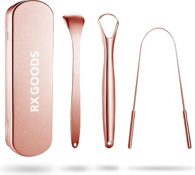 RX Goods Rosé Gouden Tongschraper voor Mondverzorging – 4 Stuks