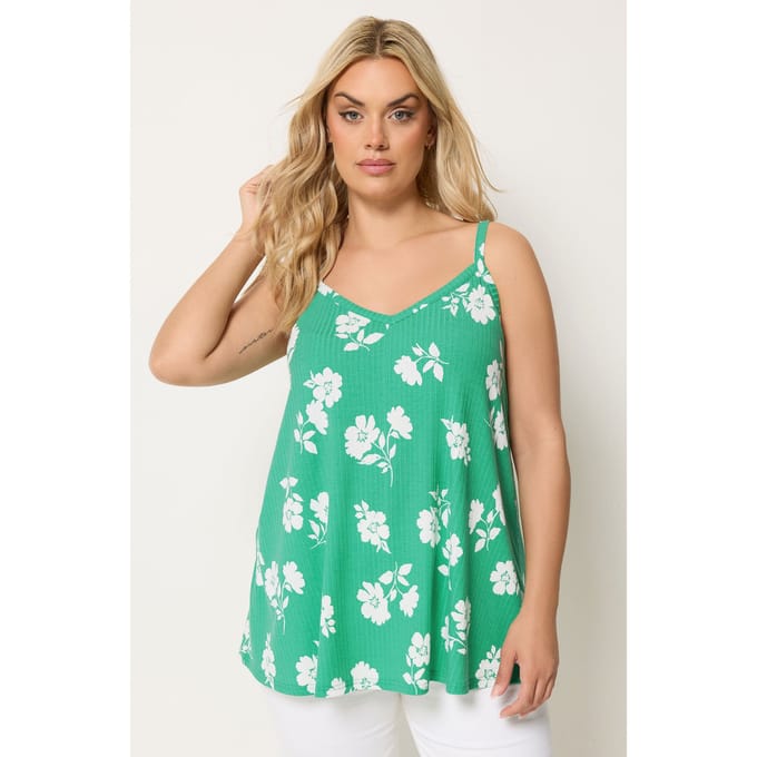 Yours Groene Bloemenprint Swingtop Size 42