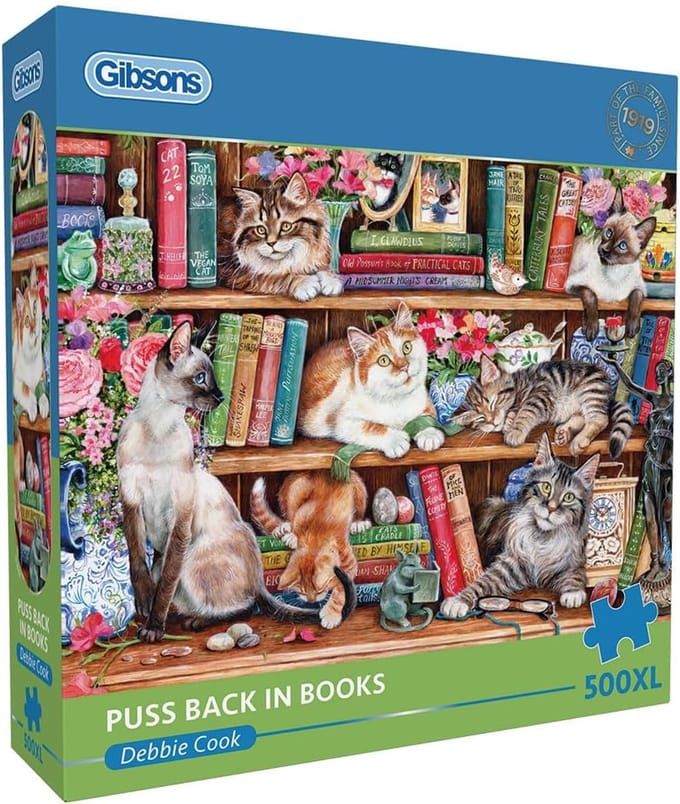 Legpuzzel 500XL Grote Stukjes: Katten Tussen Boeken