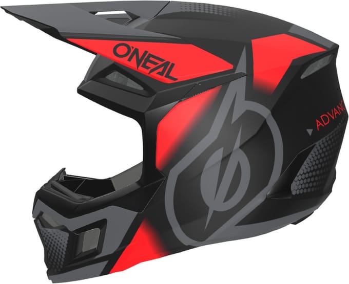 O'NEAL 3SRS Vision Zwart Grijs Rood Crosshelm - Helm