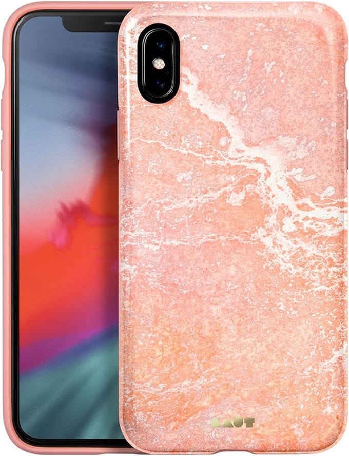 LAUT - Huex-E iPhone XS Max Hoes | roze marmer