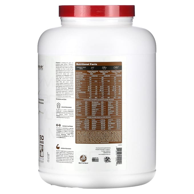 Musclelean, magere spiermassa opbouw, chocolade milkshake, 5 pond