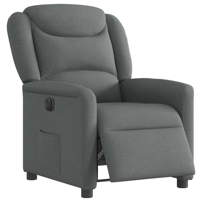 vidaXL - Fauteuil - elektrisch - verstelbaar - stof - donkergrijs