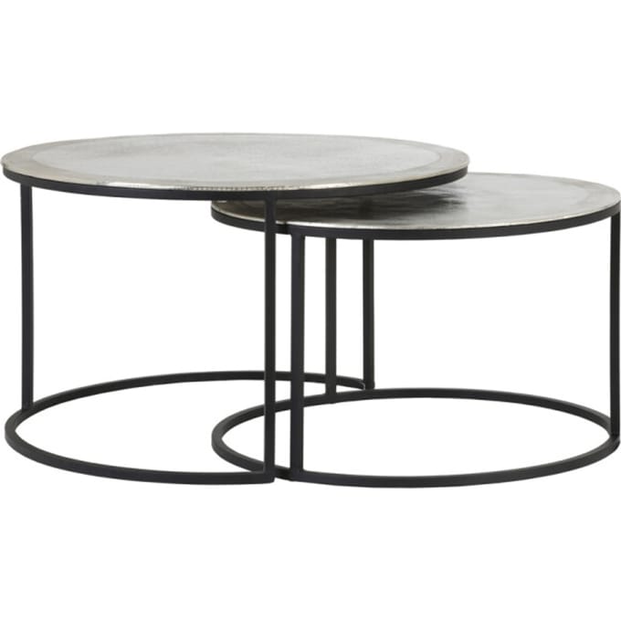 Light & Living Salontafel Talca - Nikkel - Ø75cm +Ø67,5cm - Modern