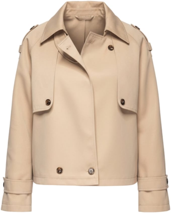 OMBRE Jas - Lange Mouw - Knopen - Effen Beige L
