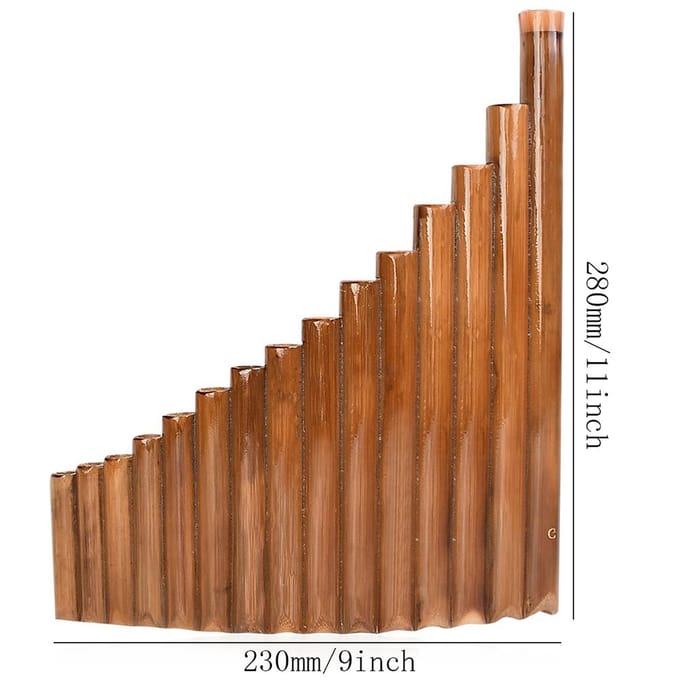 Panfluit 15 Pijpen G Toets Bamboe Panfluit Traditioneel Chinees Muziekinstrument Panfluiten brown