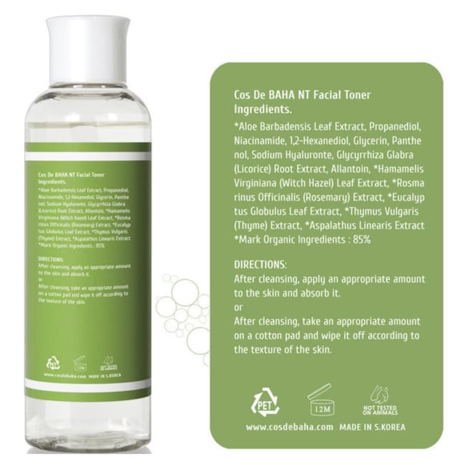 Cos De BAHA NT Niacinamide Toner 200 ml (3 opties) 1pcs beige